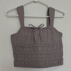 Aritzia taupe coloured martine crop top